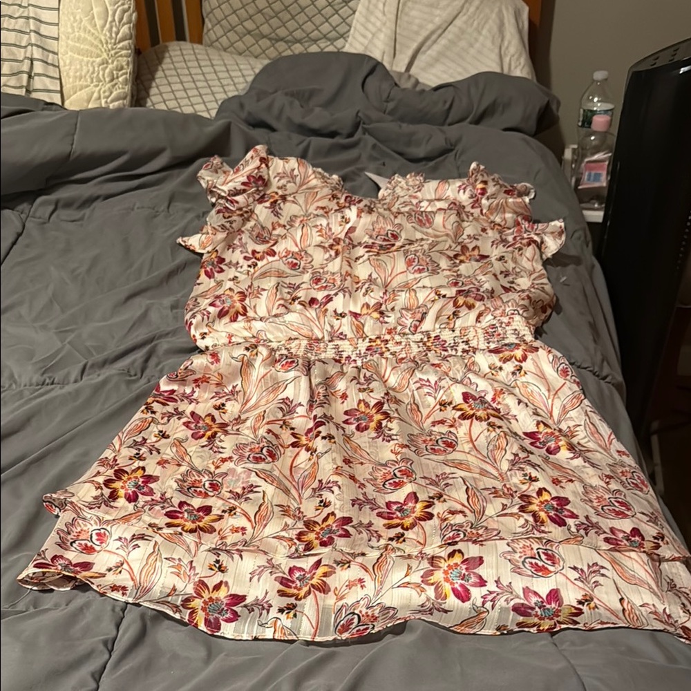 MSK Floral Dress - Pink and White